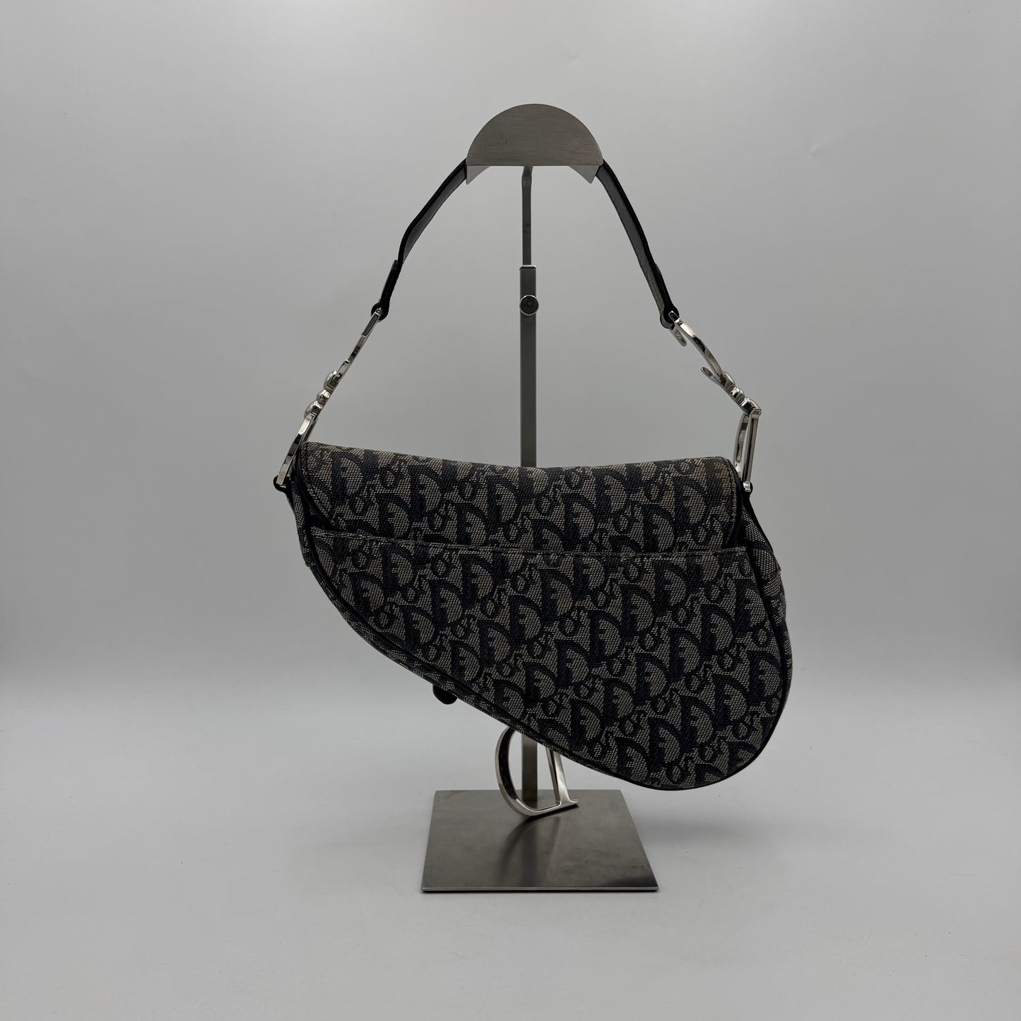 Christian Dior Blue Monogram Canvas Saddle SHW