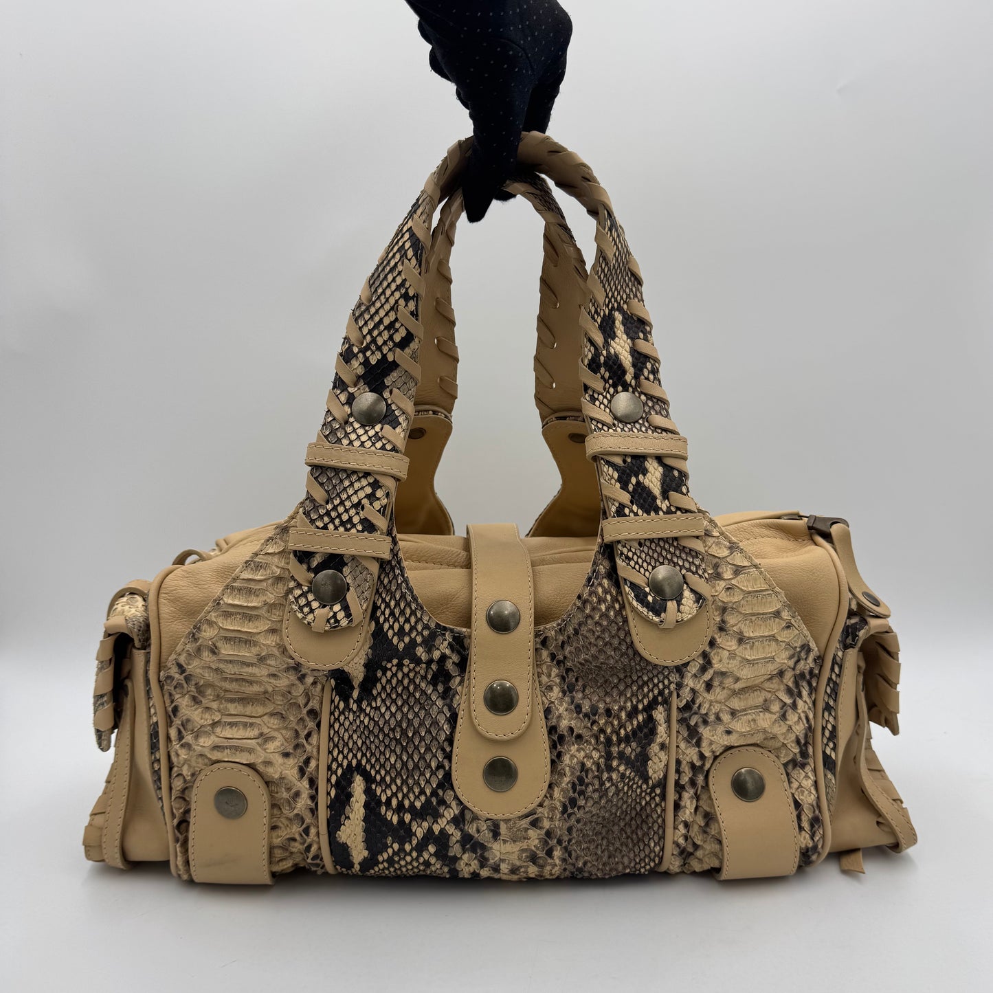 Chloe Beige Python and Leather Large Silverado