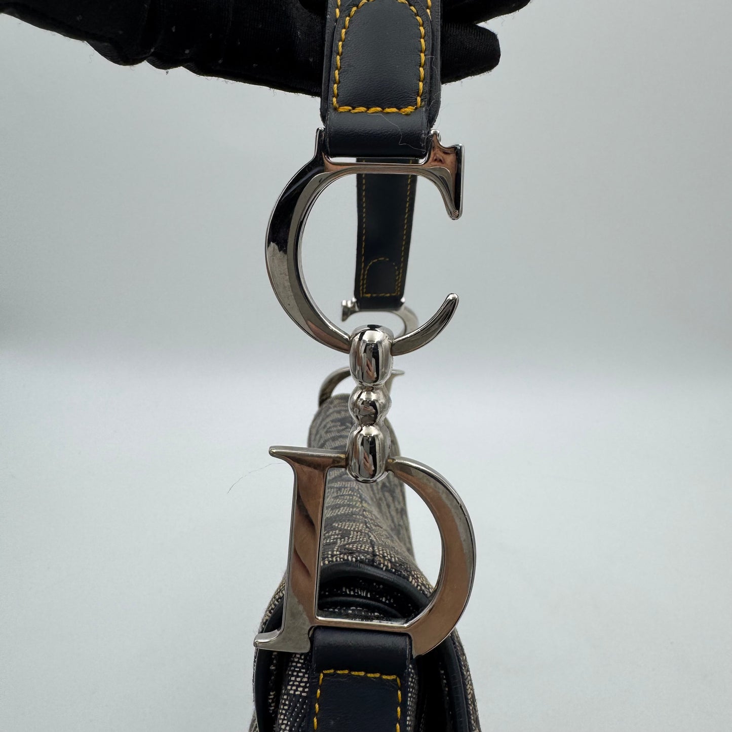 Christian Dior Blue Monogram Canvas Saddle SHW