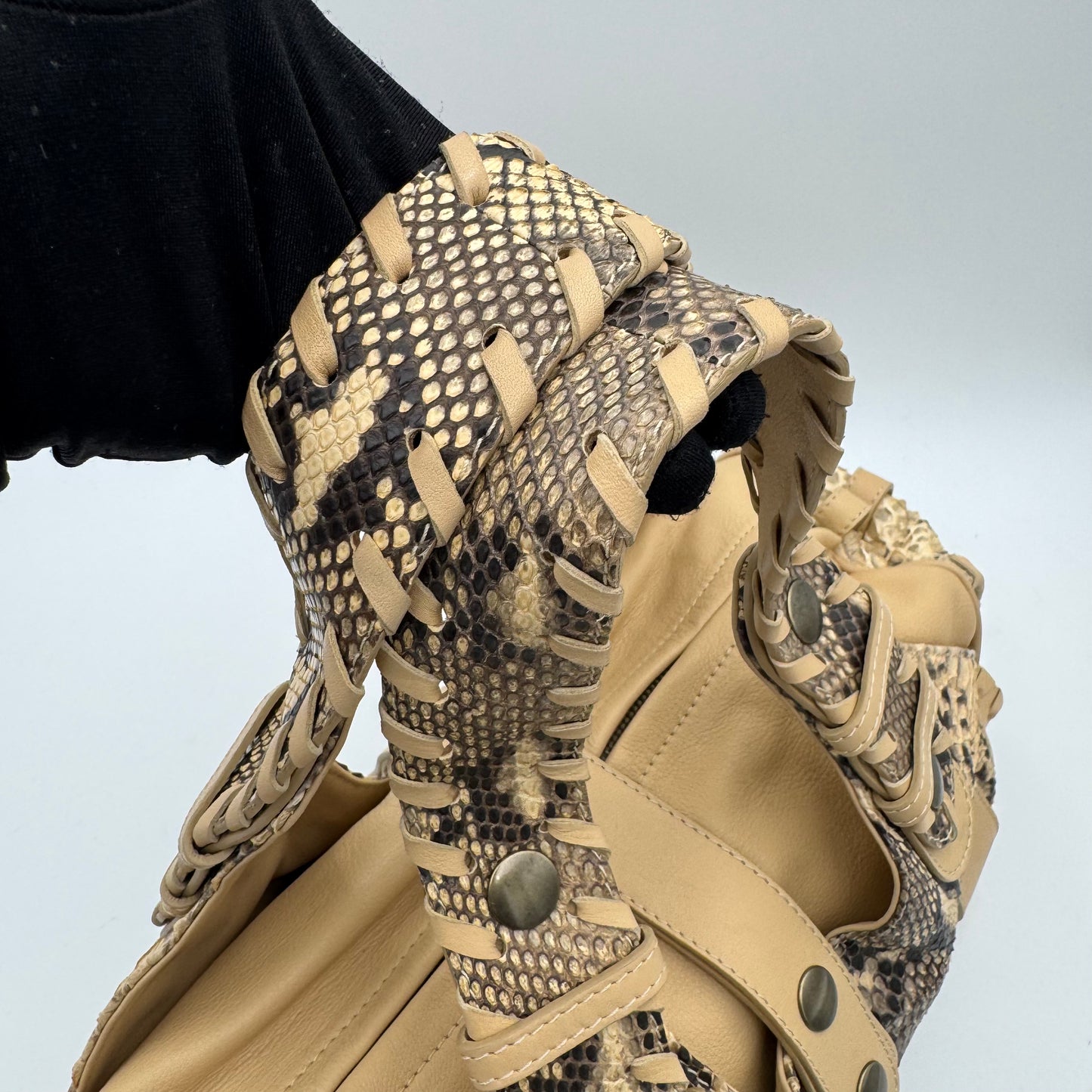 Chloe Beige Python and Leather Large Silverado