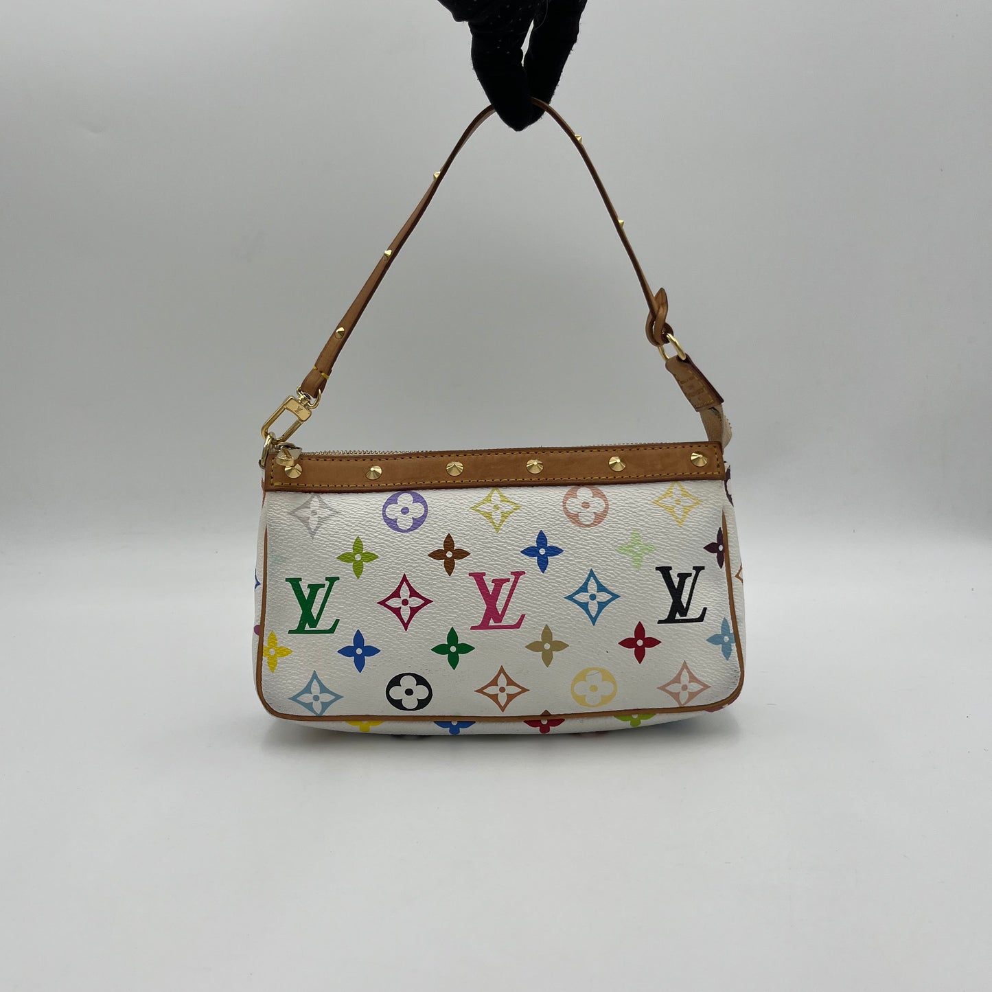 LV Takashi Murakami White Multicolor Pochette