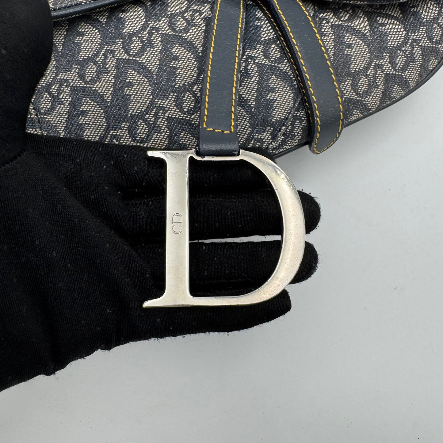 Christian Dior Blue Monogram Canvas Saddle SHW