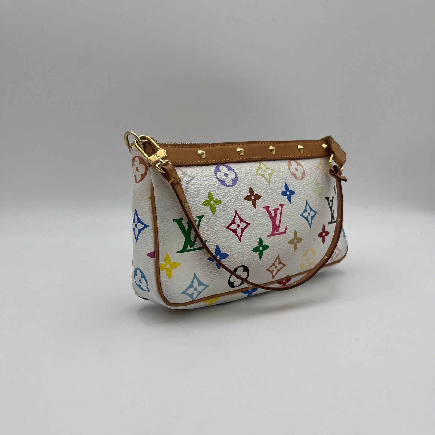 LV Takashi Murakami White Multicolor Pochette