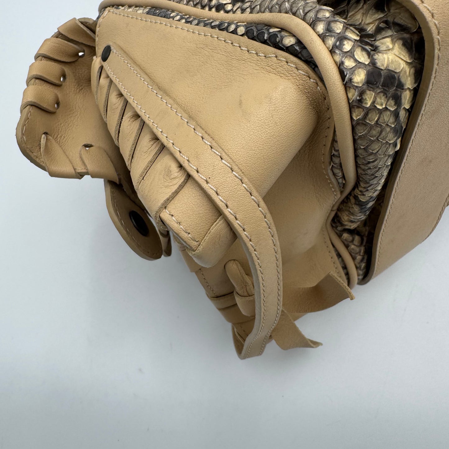 Chloe Beige Python and Leather Large Silverado