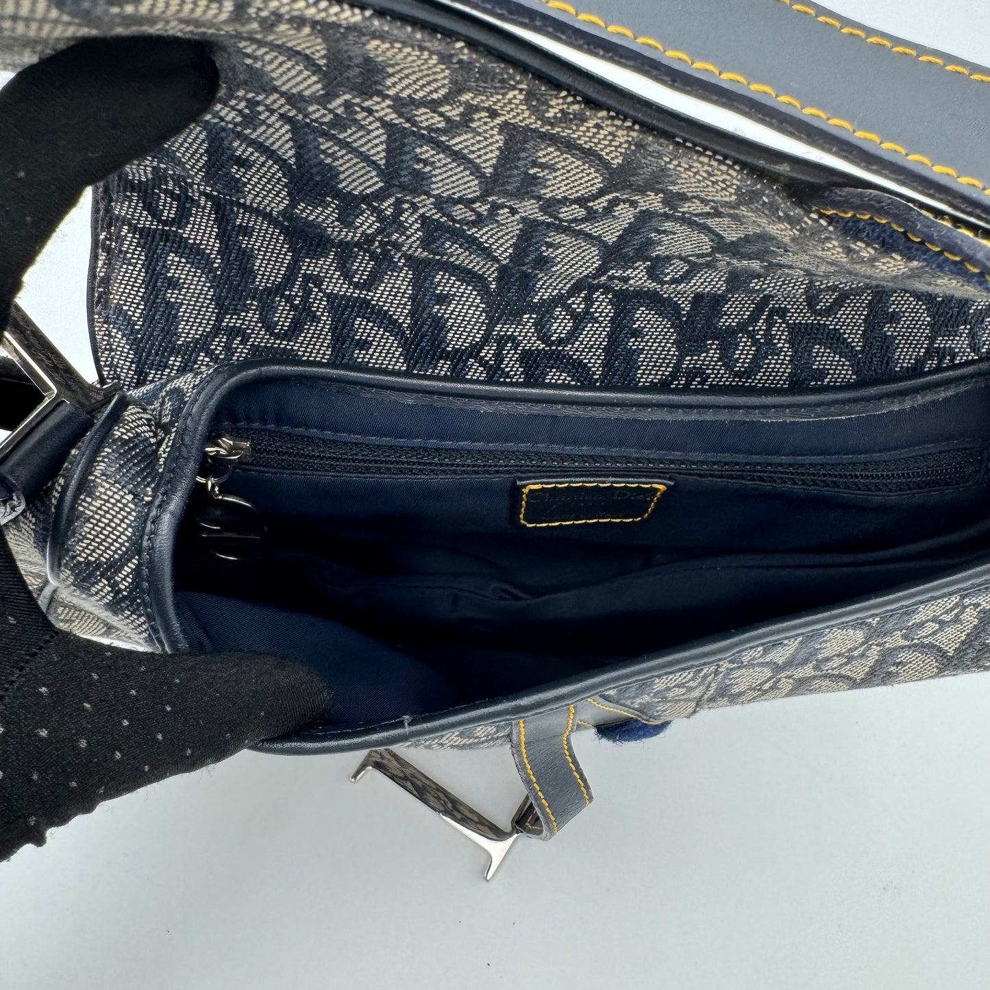 Christian Dior Blue Monogram Canvas Saddle SHW