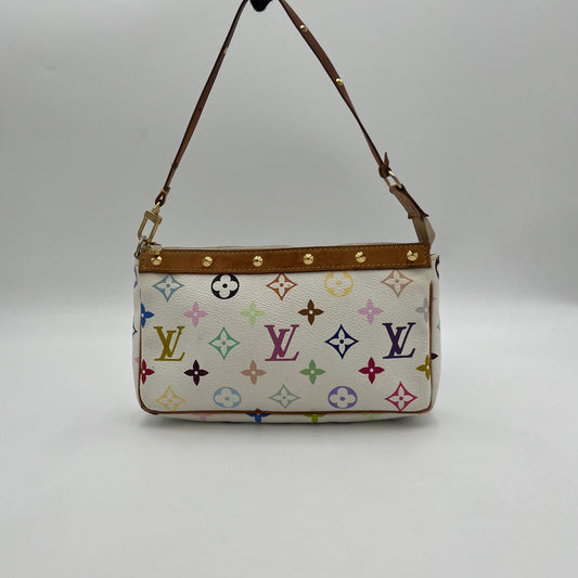 LV Takashi Murakami White Multicolor Pochette