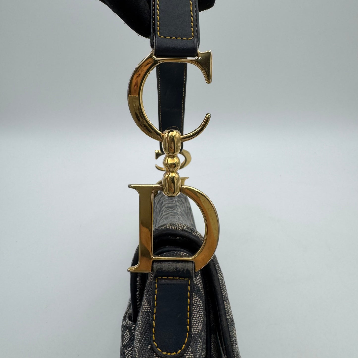 Christian Dior Blue Monogram Canvas Saddle GHW