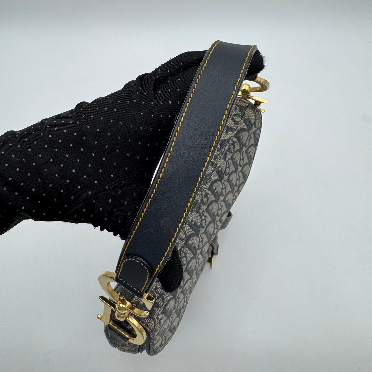 Christian Dior Blue Monogram Canvas Saddle GHW