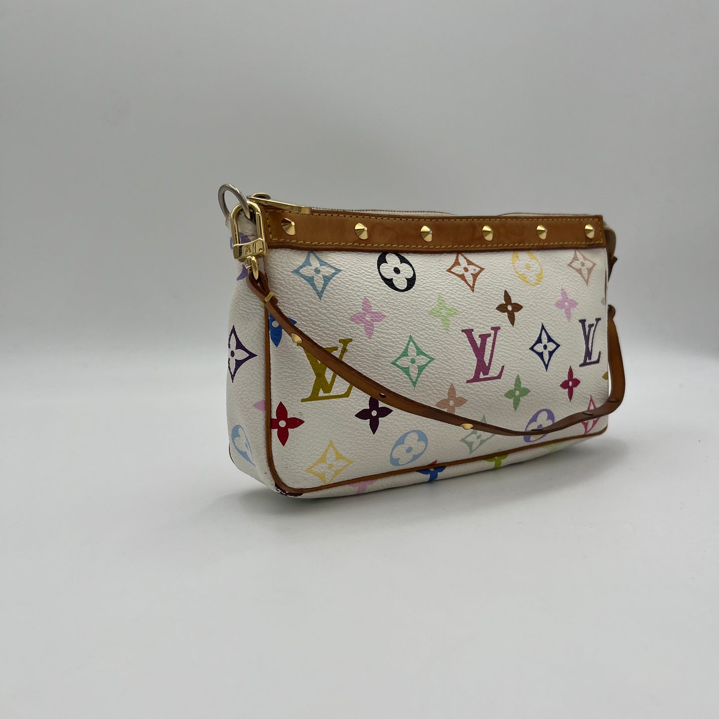 LV Takashi Murakami White Multicolor Pochette