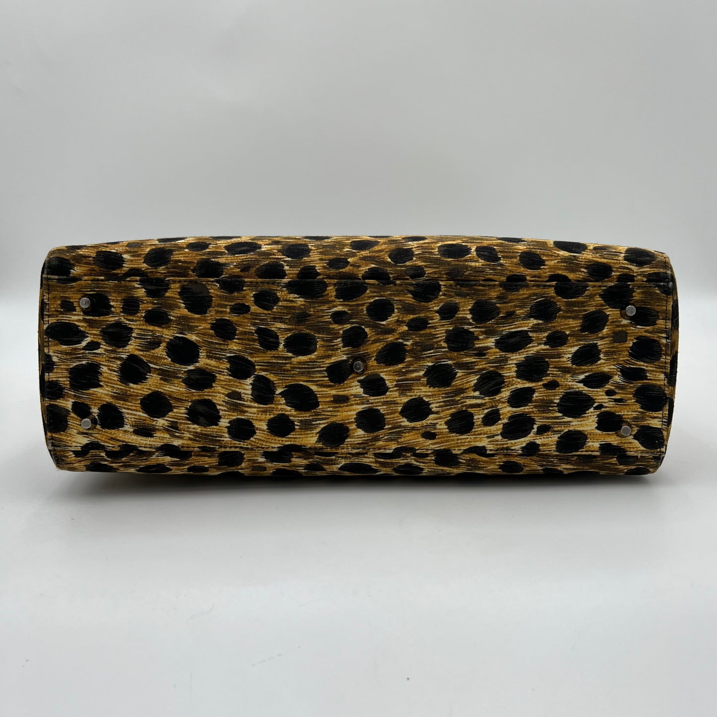 Christian Dior 1999 Leopard Print Nylon Large Lady Dior
