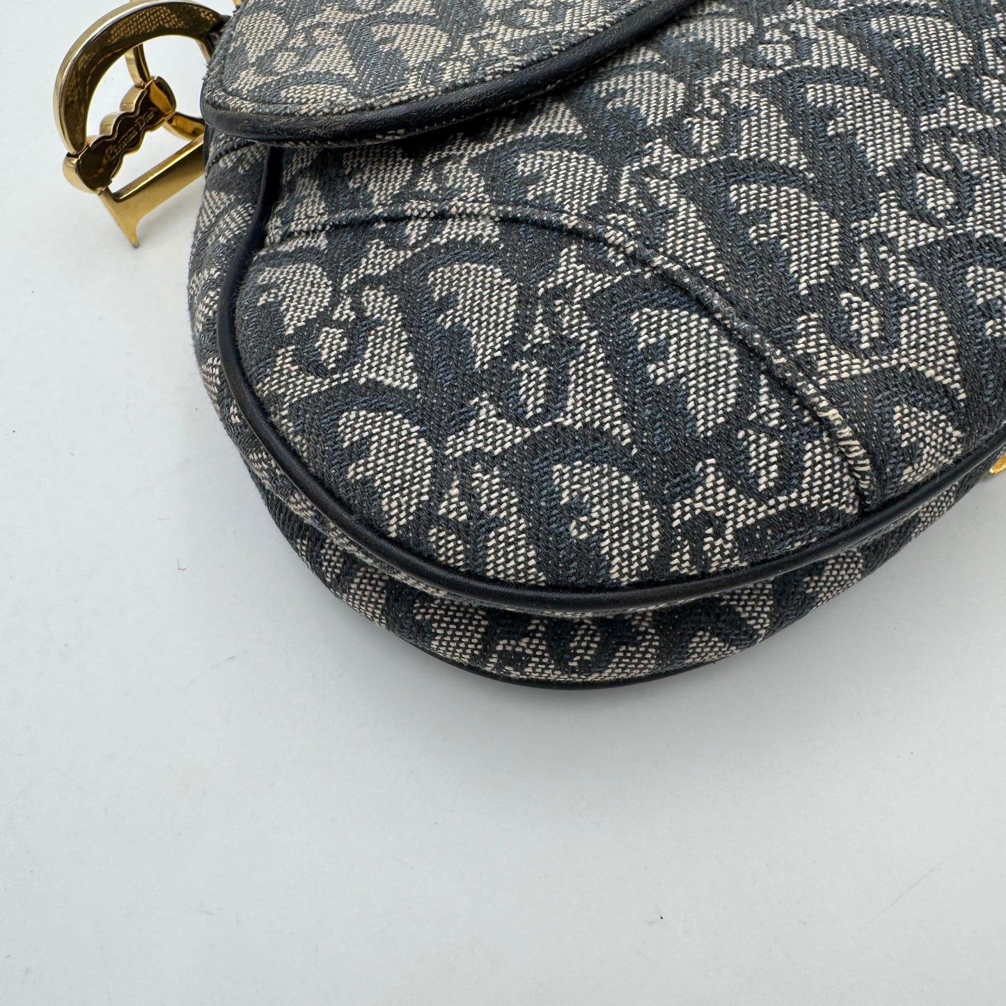 Christian Dior Blue Monogram Canvas Saddle GHW