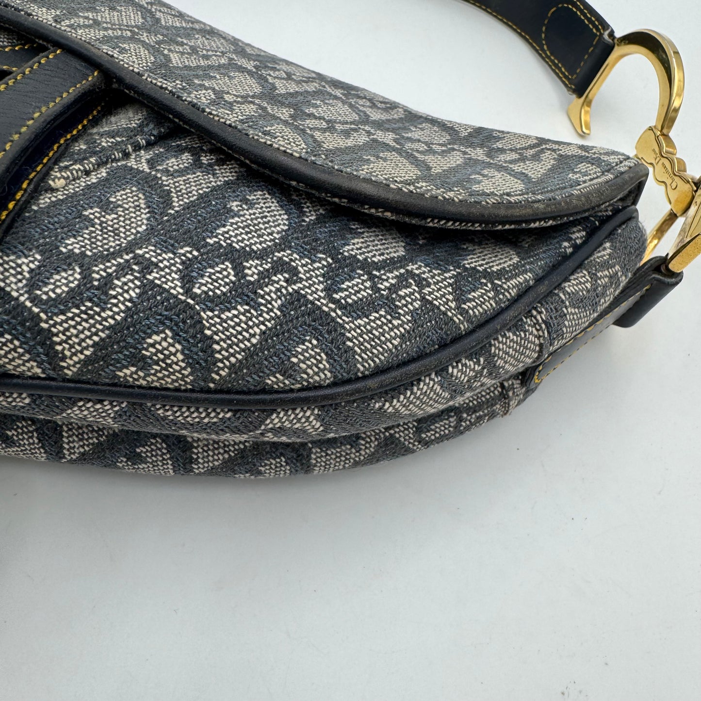 Christian Dior Blue Monogram Canvas Saddle GHW