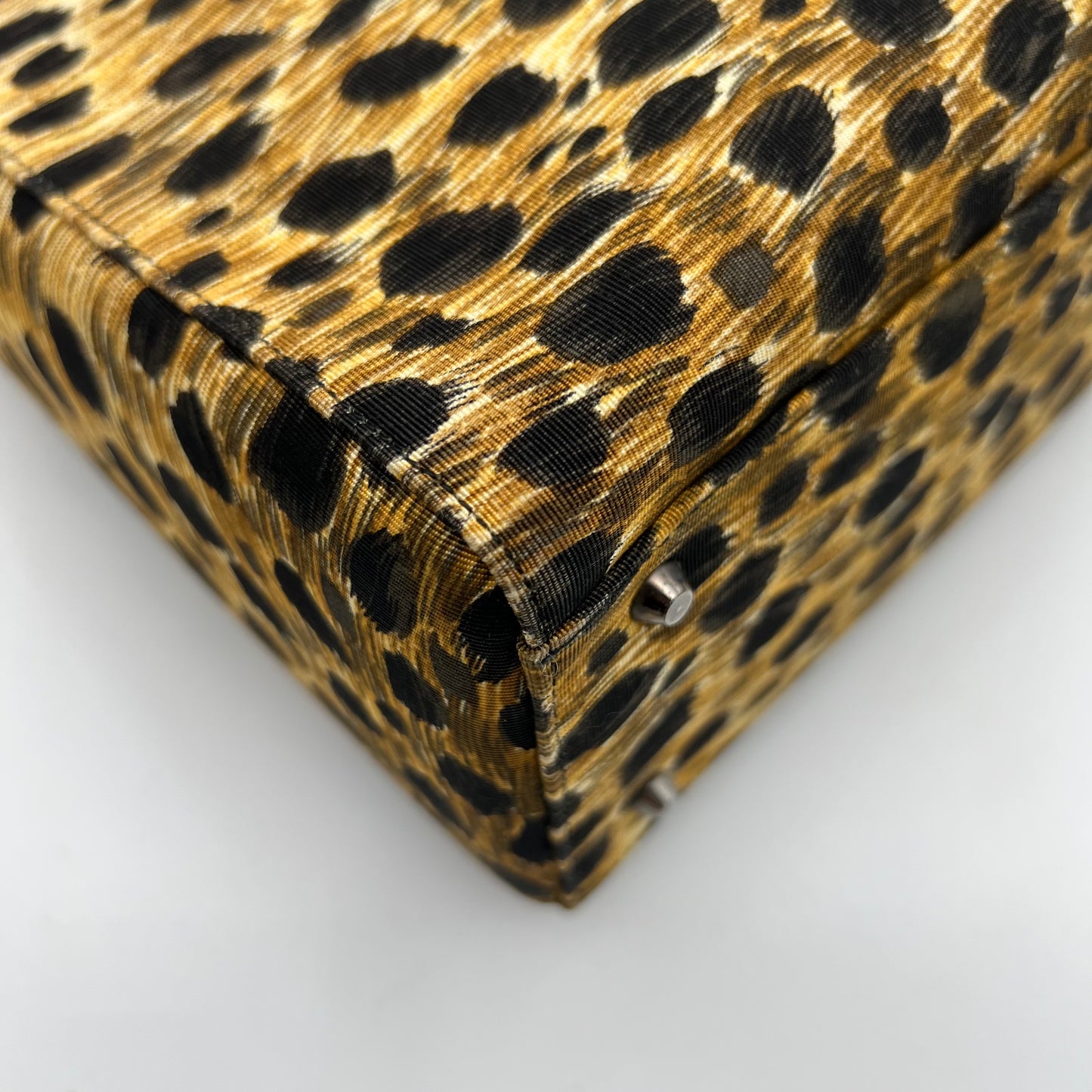 Christian Dior 1999 Leopard Print Nylon Large Lady Dior