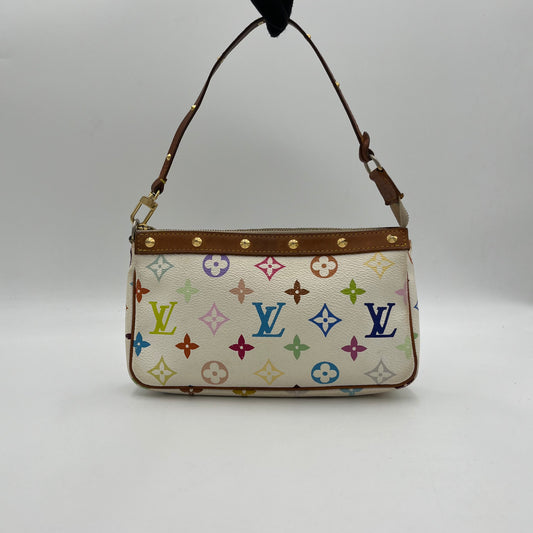 LV Takashi Murakami White Multicolor Pochette