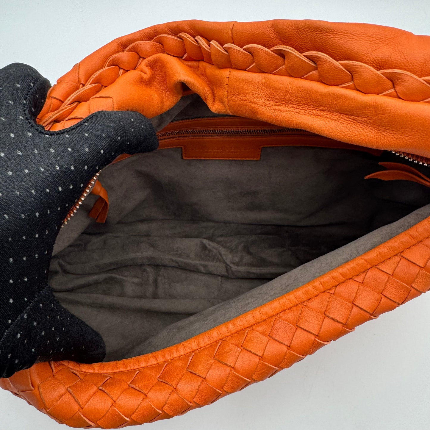 Bottega Veneta Orange Intrecciato Hobo Bag