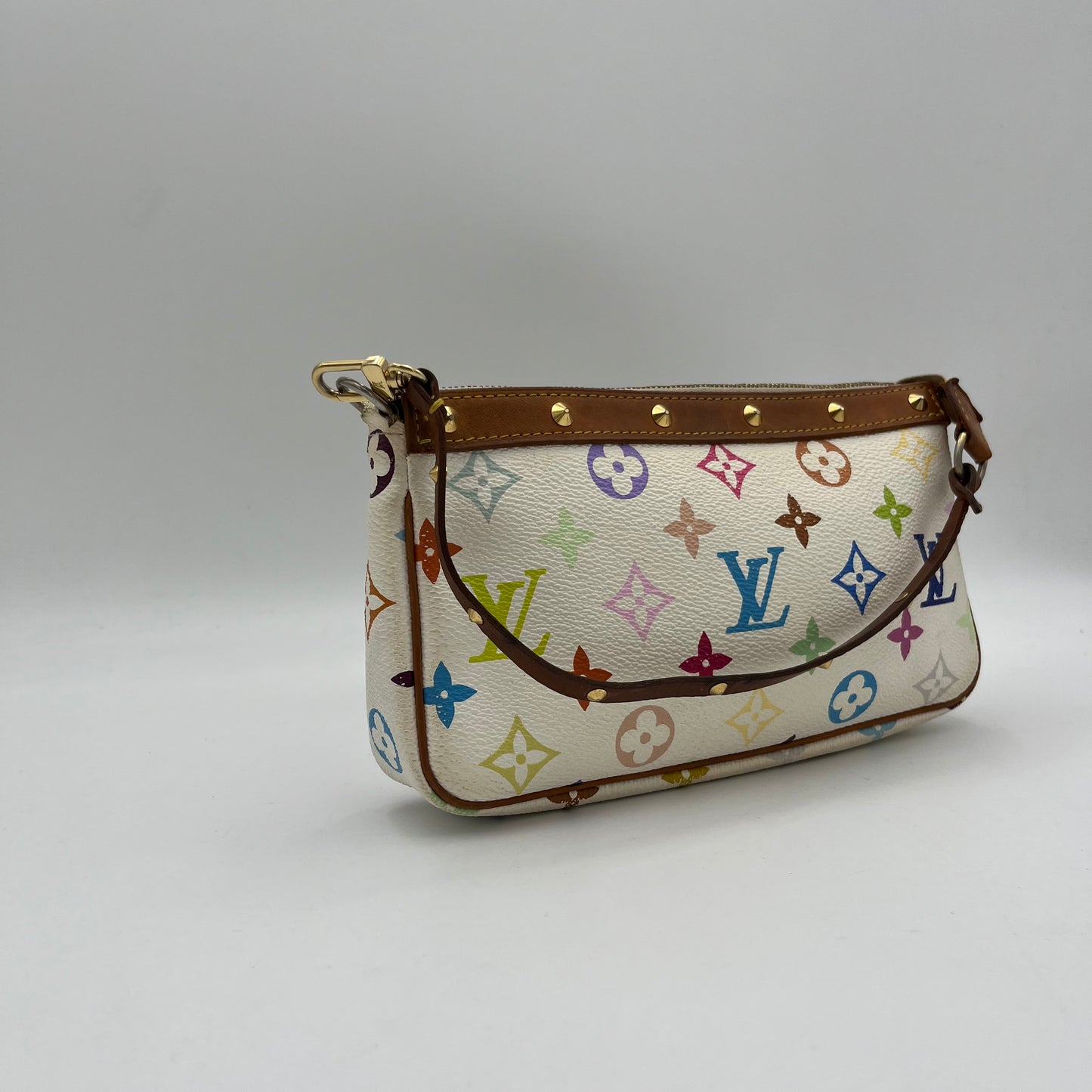 LV Takashi Murakami White Multicolor Pochette