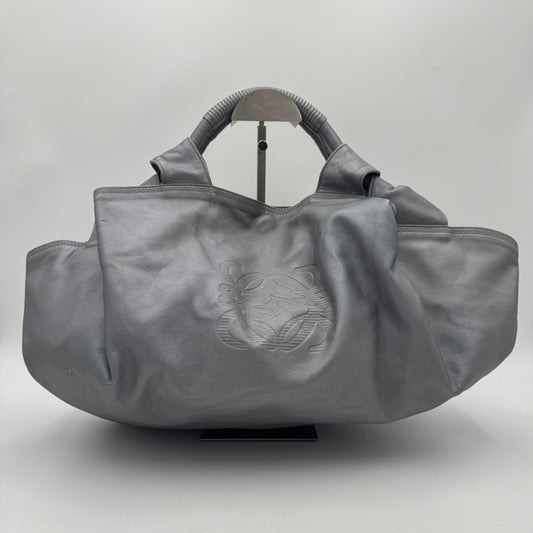Loewe Metallic Gray Nappa Aire Handbag
