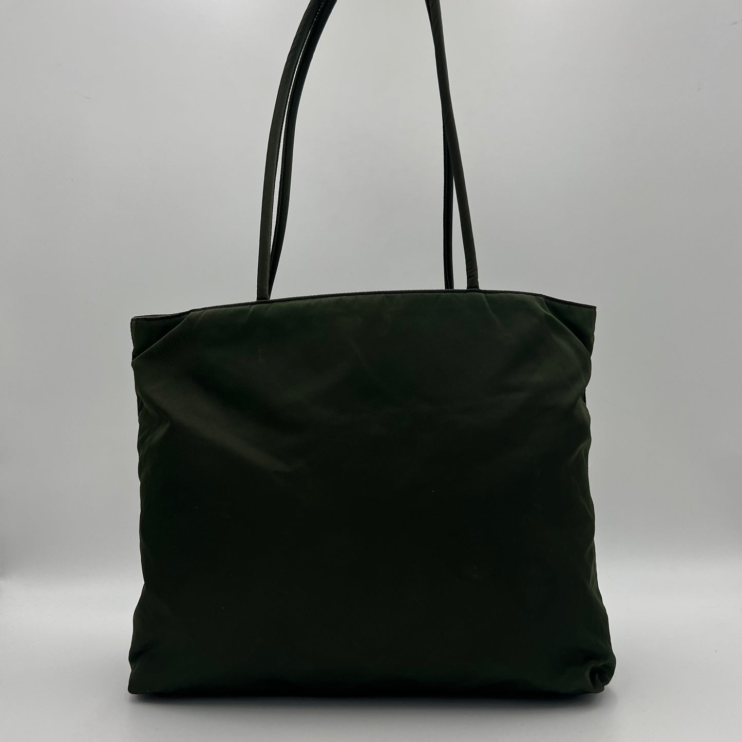 Prada Green Nylon Large Open Long Strap Tote