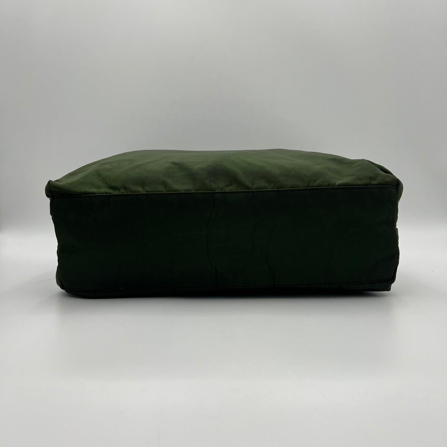 Prada Green Nylon Large Open Long Strap Tote