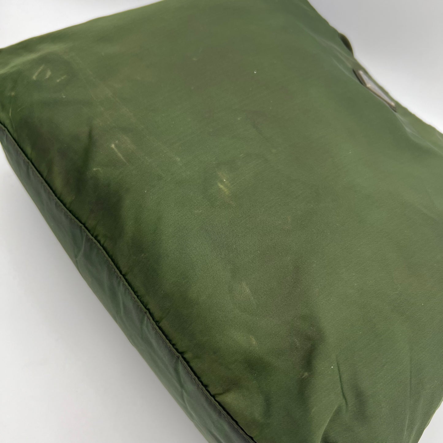 Prada Green Nylon Large Open Long Strap Tote