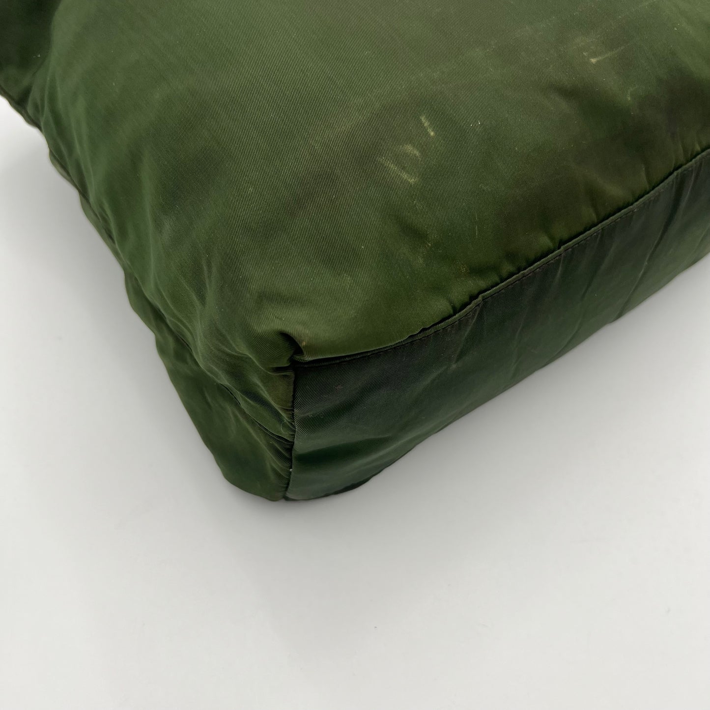 Prada Green Nylon Large Open Long Strap Tote