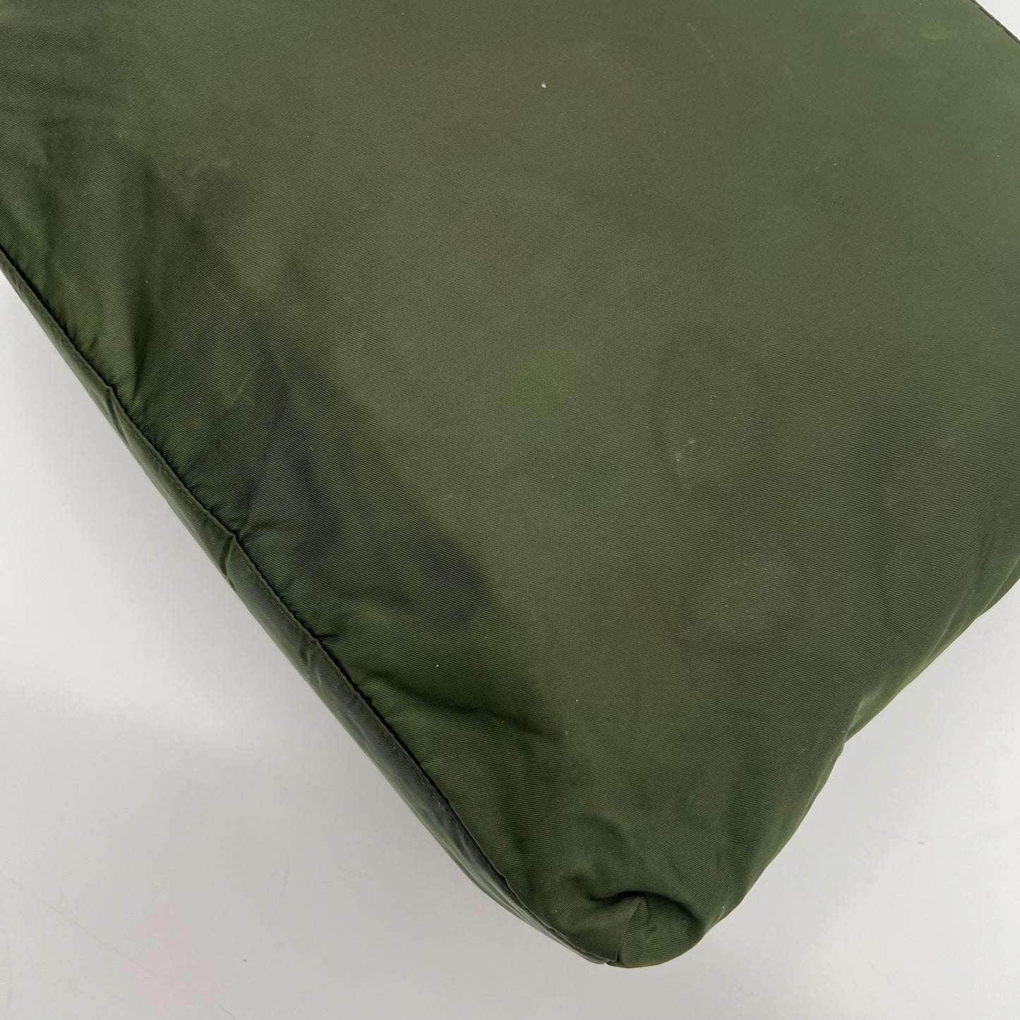 Prada Green Nylon Large Open Long Strap Tote