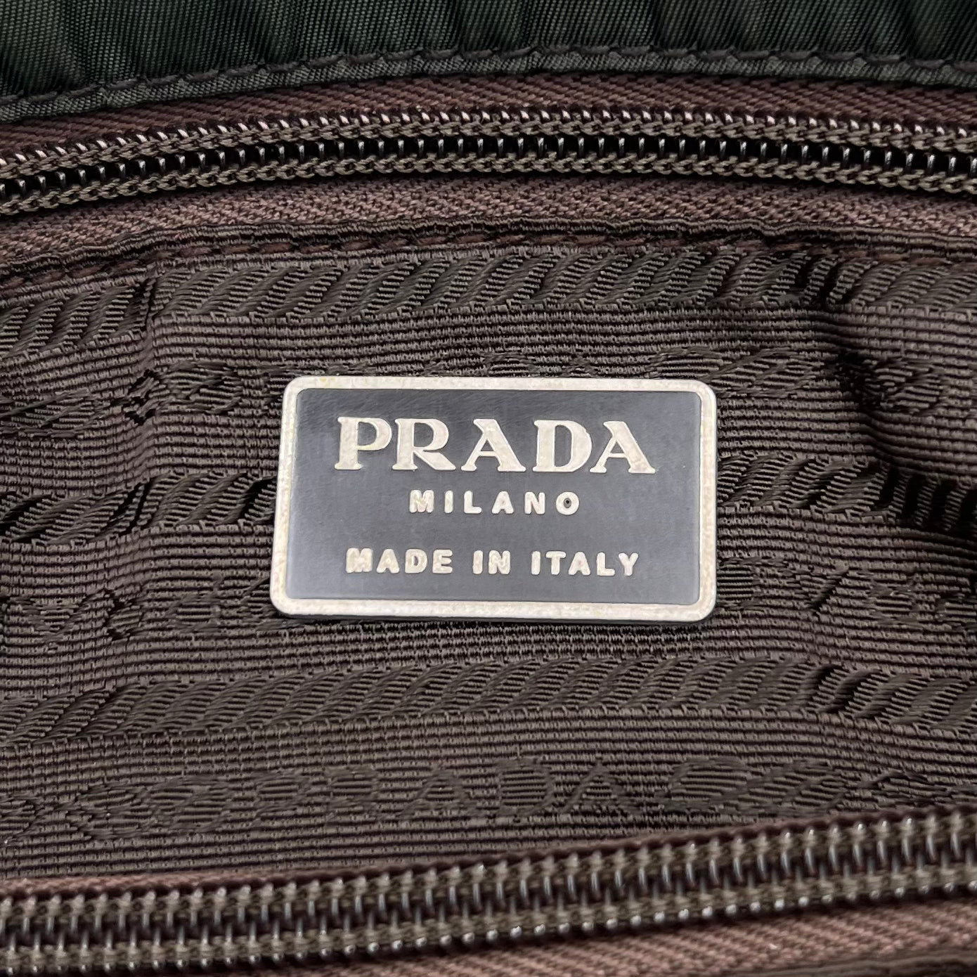 Prada Green Nylon Large Open Long Strap Tote