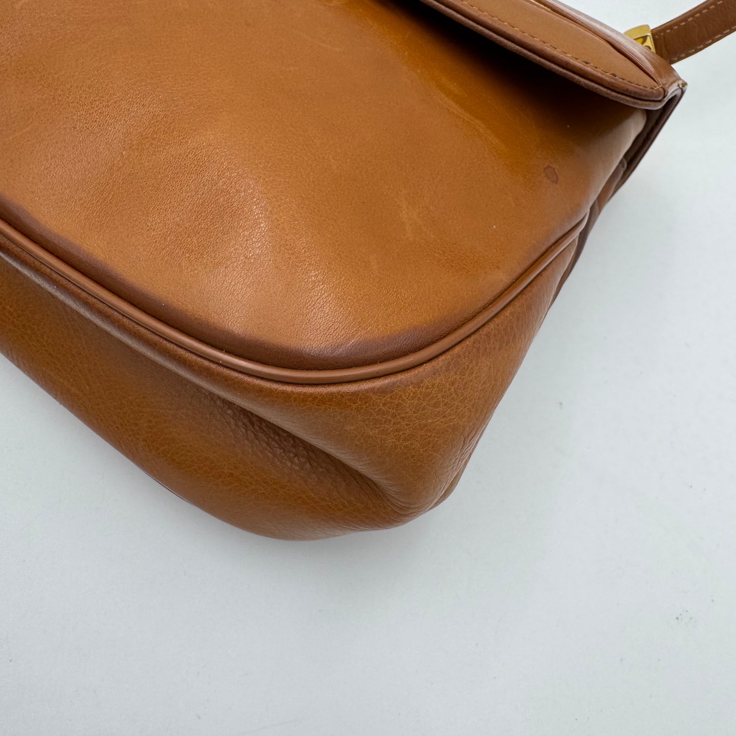 Christian Dior Caramel Brown Trotter and  Leather Handbag with Strap and Kisslock Coin Purse
