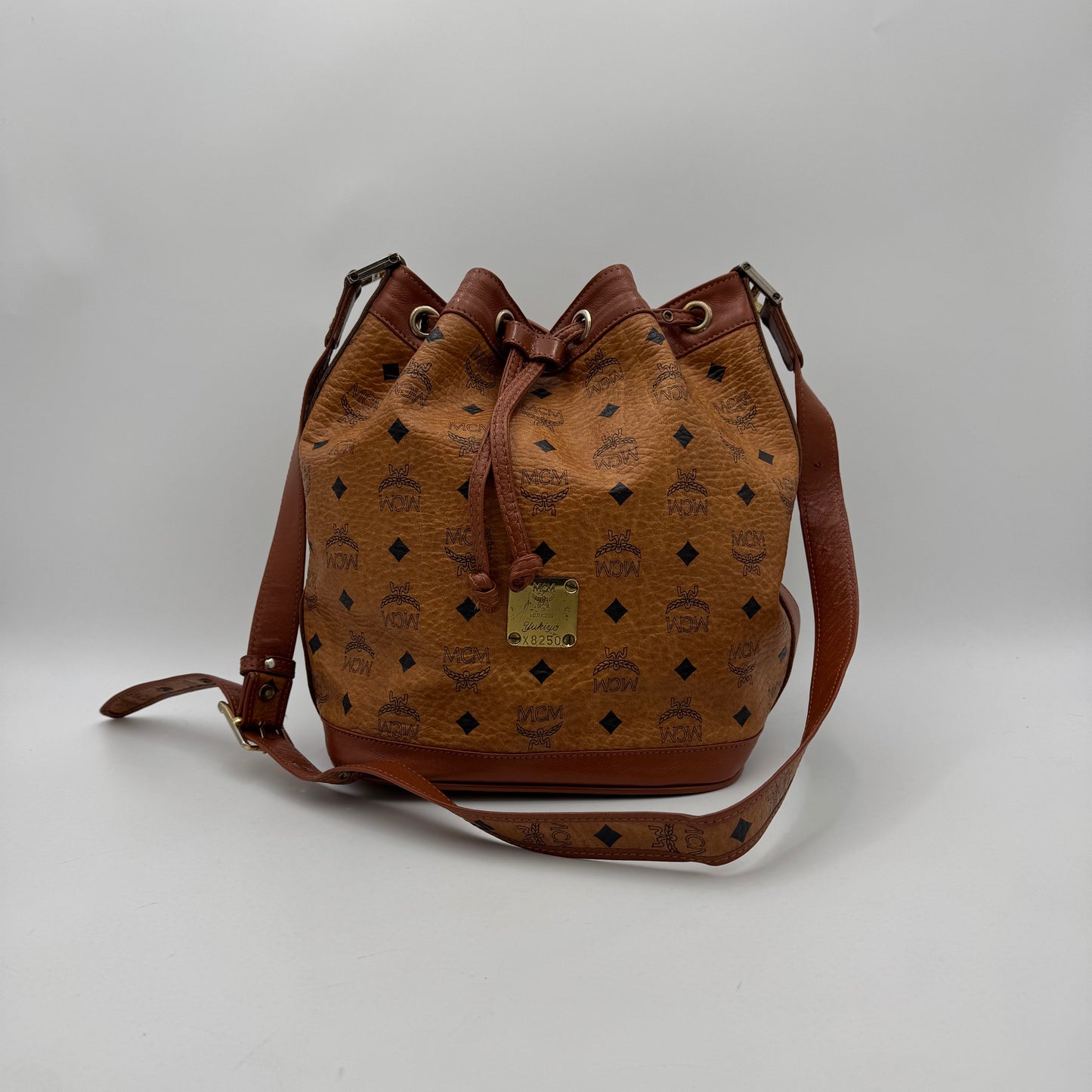 MCM Cognac Bucket Crossbody