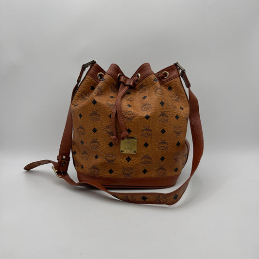 MCM Cognac Bucket Crossbody