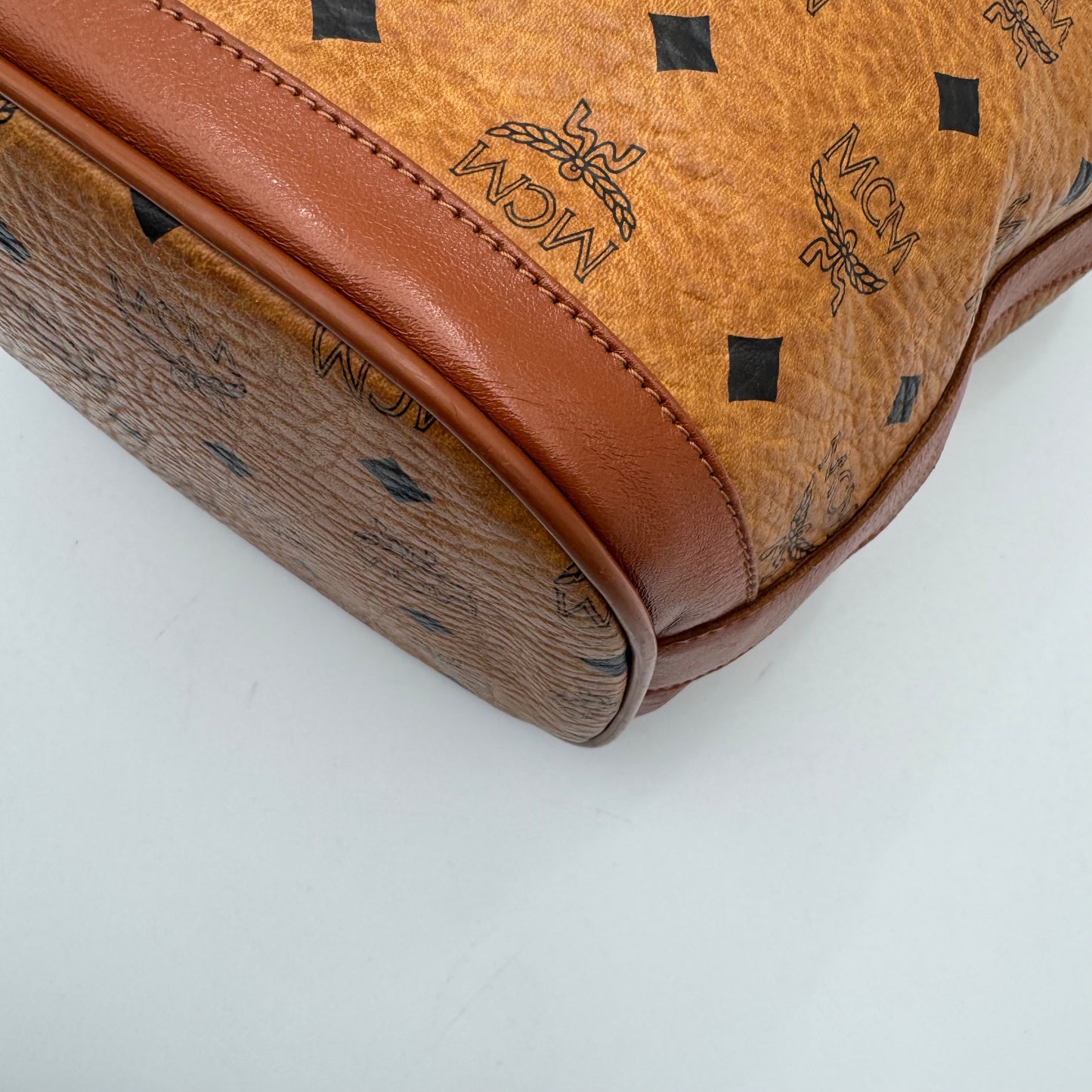 MCM Cognac Bucket Crossbody