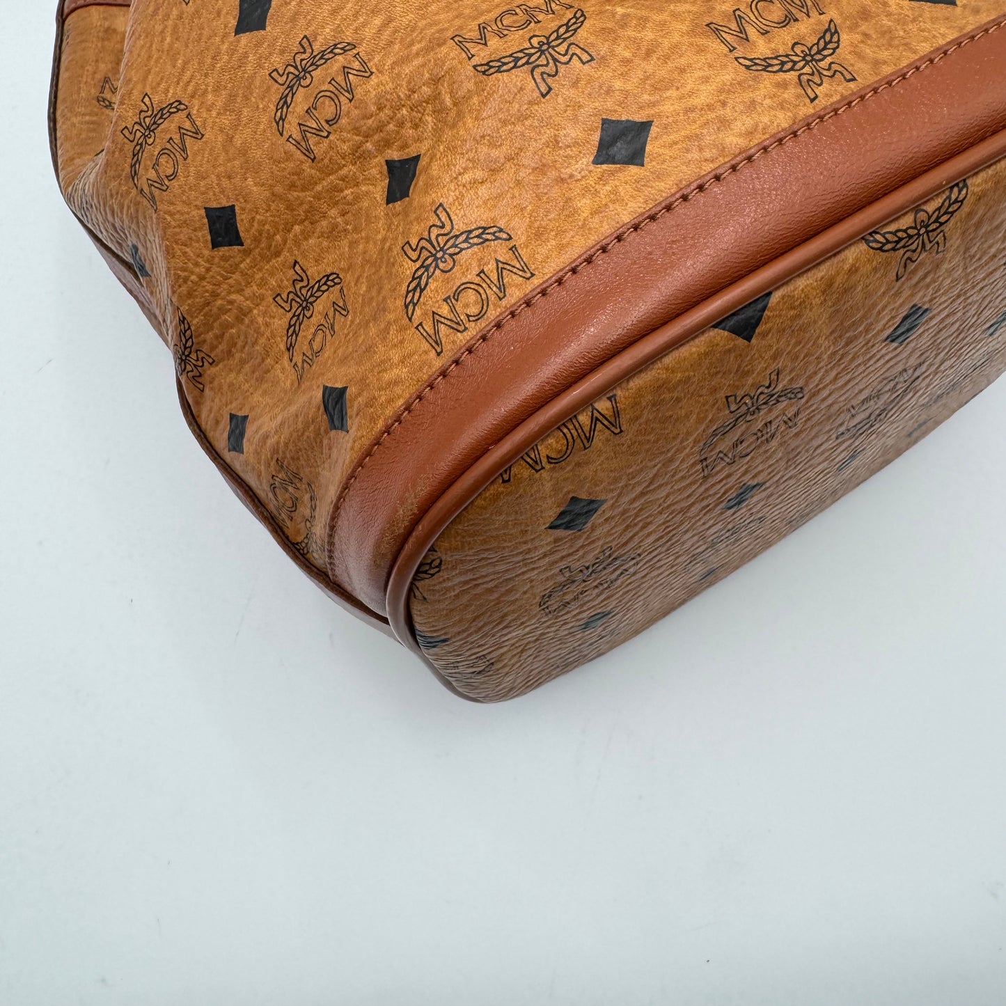 MCM Cognac Bucket Crossbody