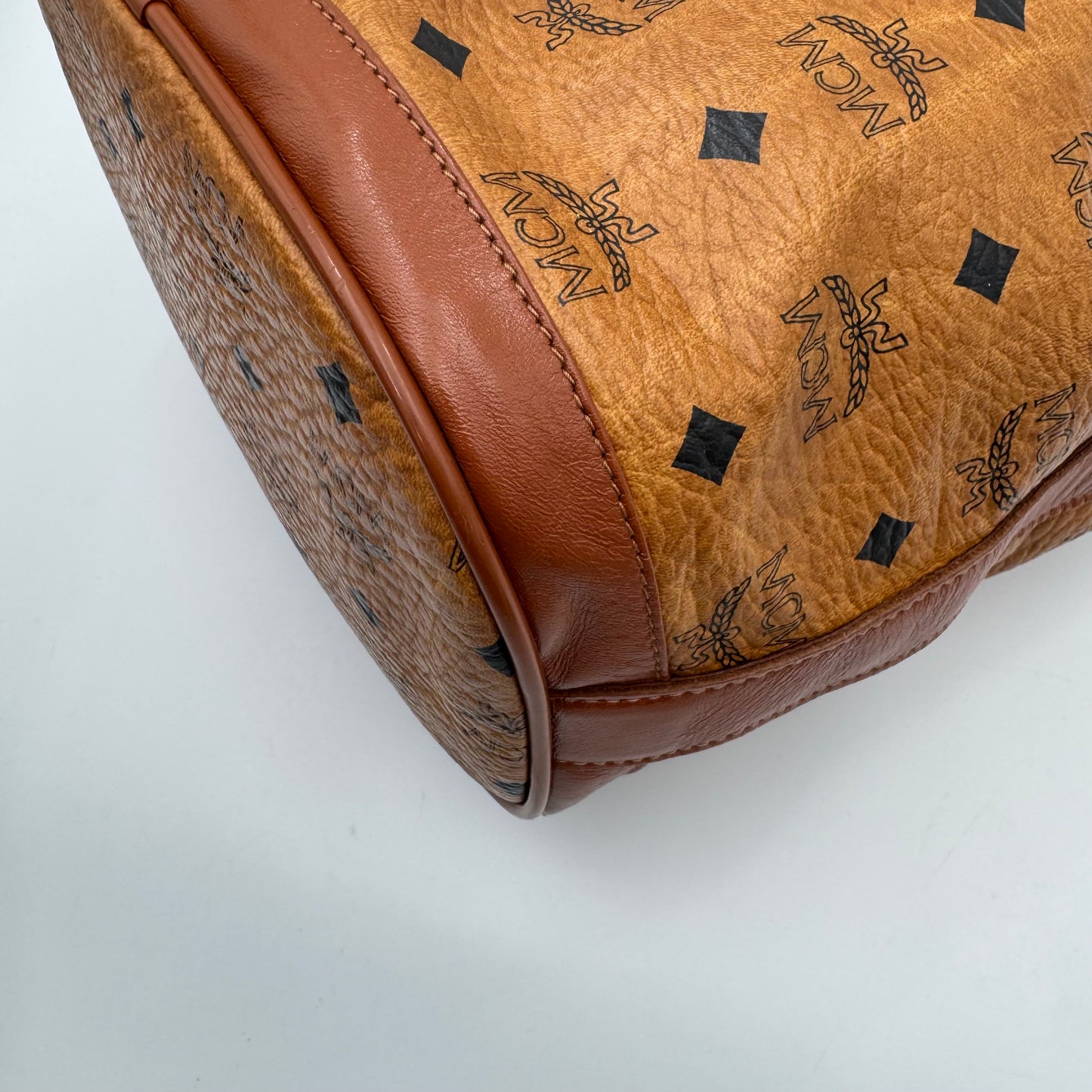 MCM Cognac Bucket Crossbody
