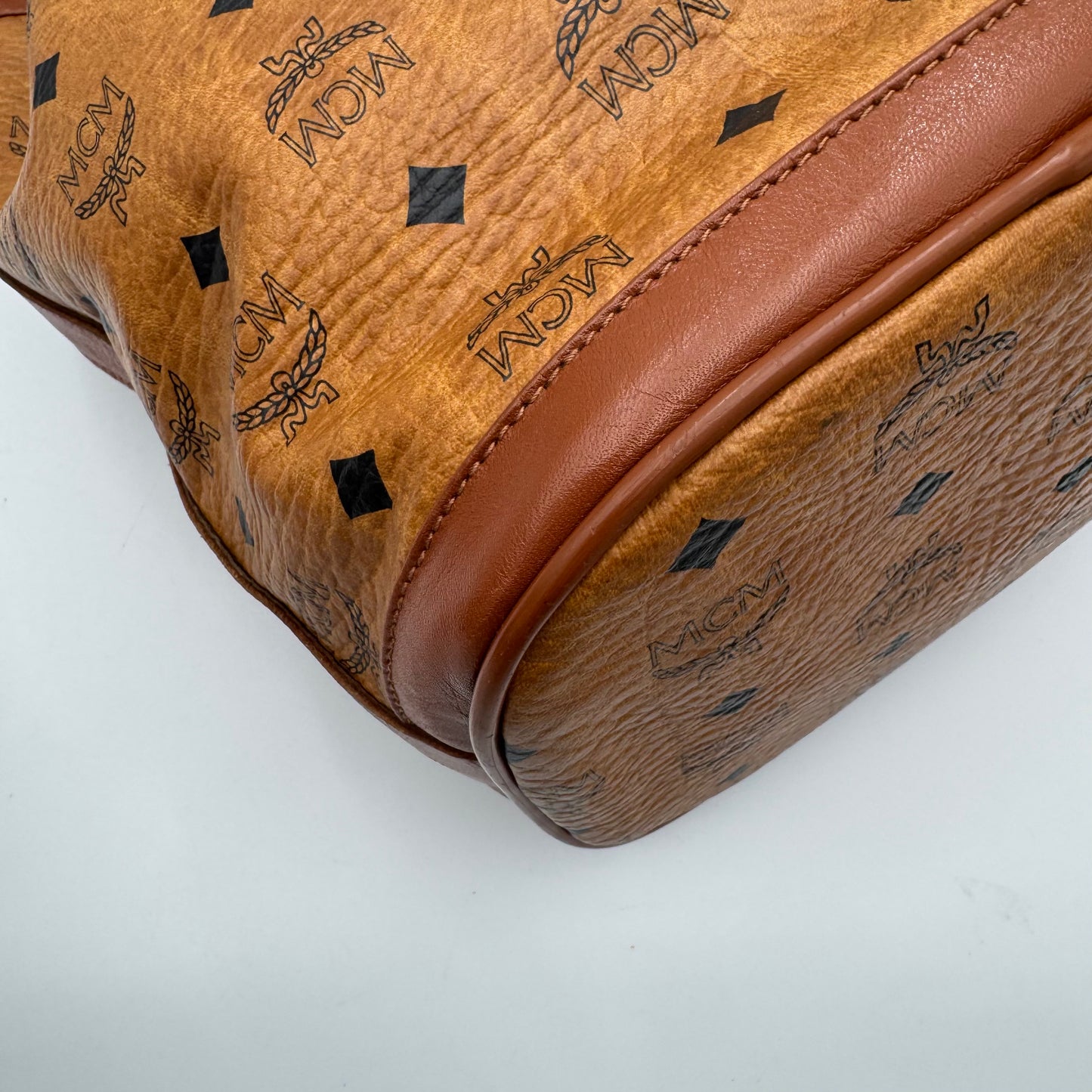 MCM Cognac Bucket Crossbody