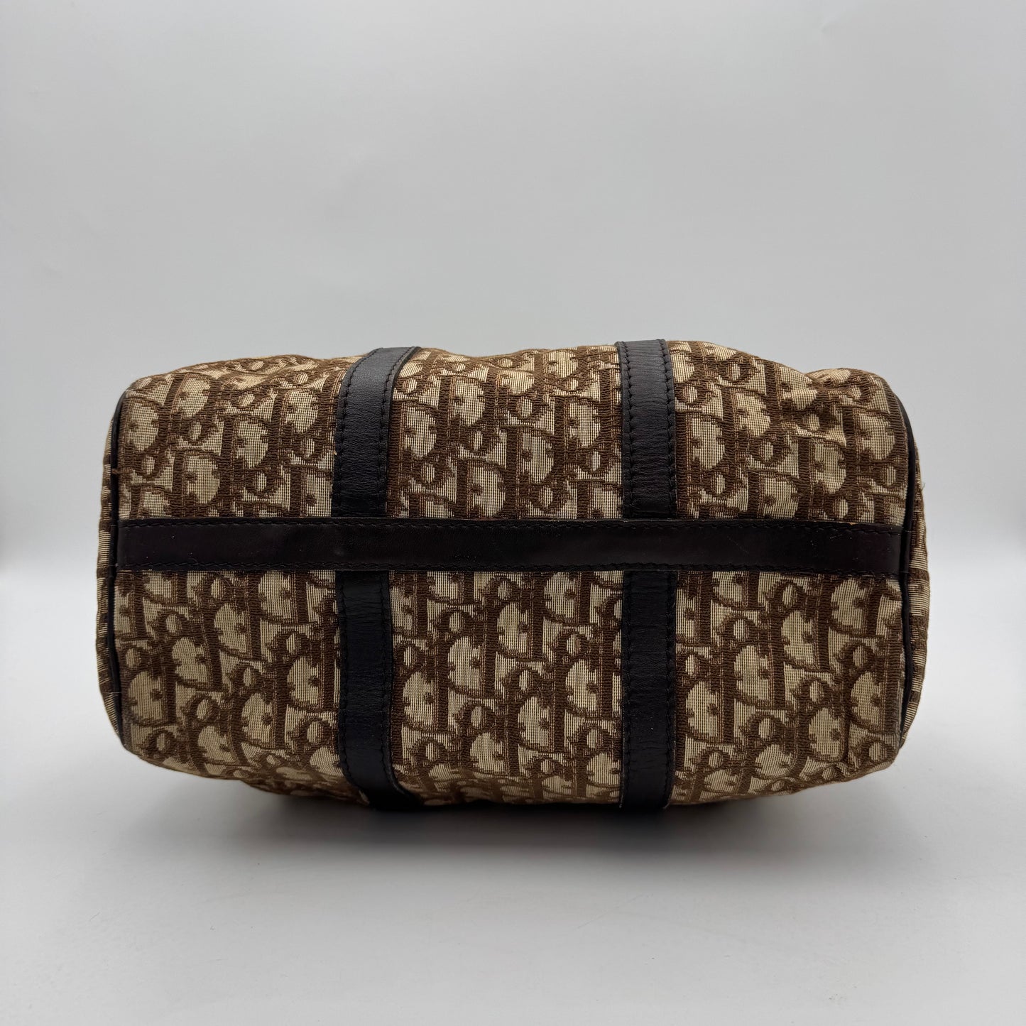 Christian Dior Vintage Brown Trotter Canvas and Leather Boston 30