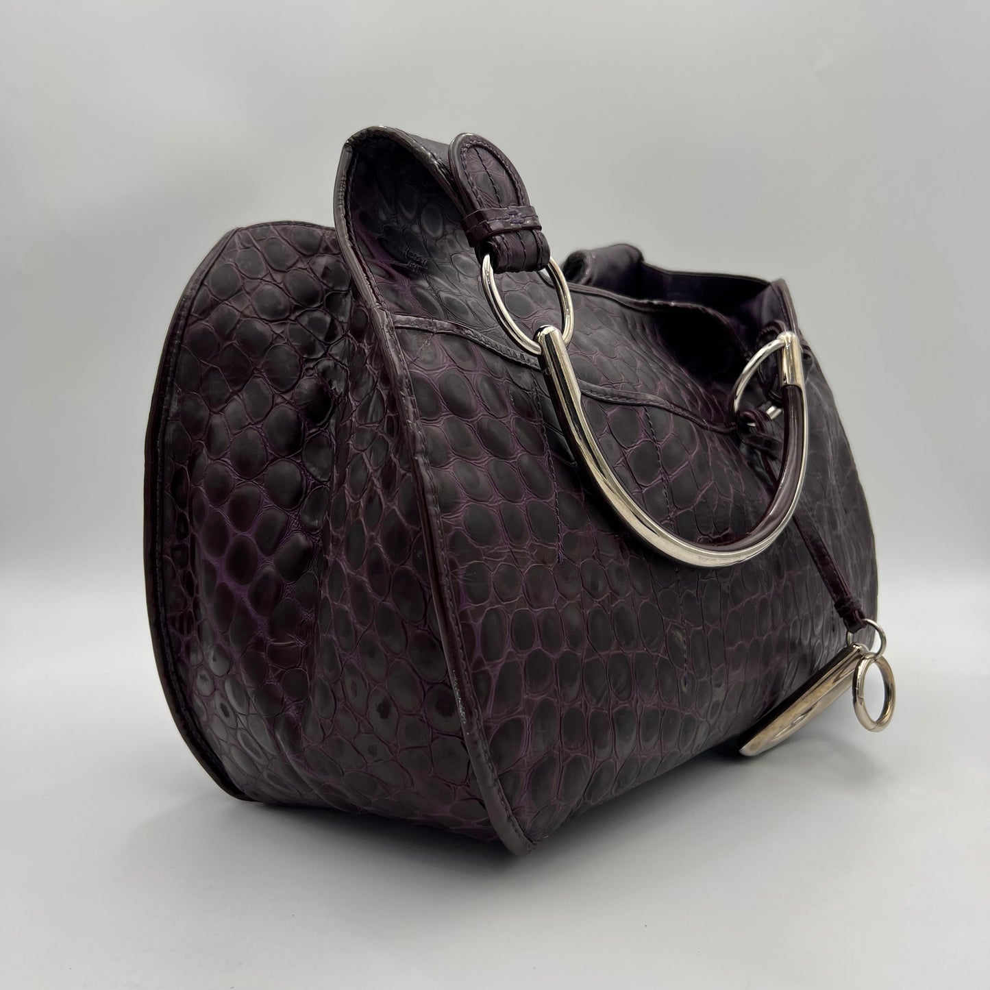 Christian Dior Purple Croc Embossed 61 Tote