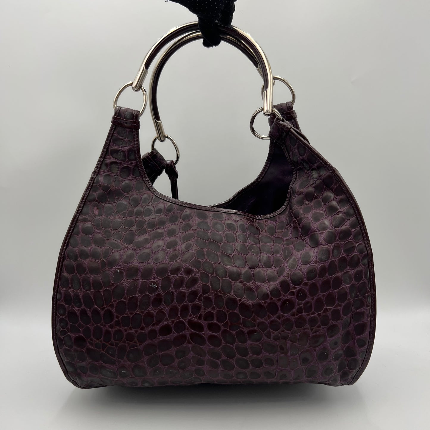 Christian Dior Purple Croc Embossed 61 Tote