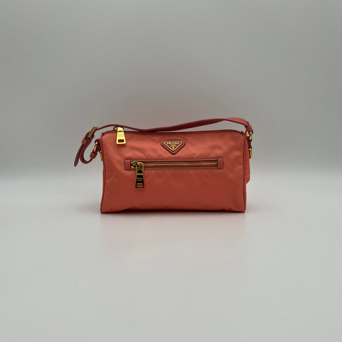 Prada Salmon Pink Tessuto and Leather Pochette