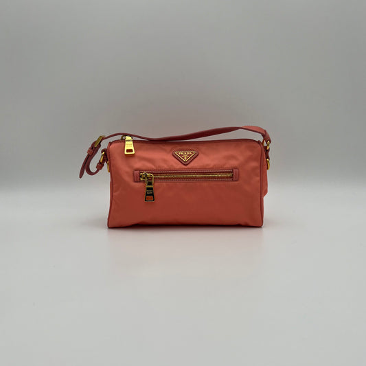 Prada Salmon Pink Tessuto and Leather Pochette