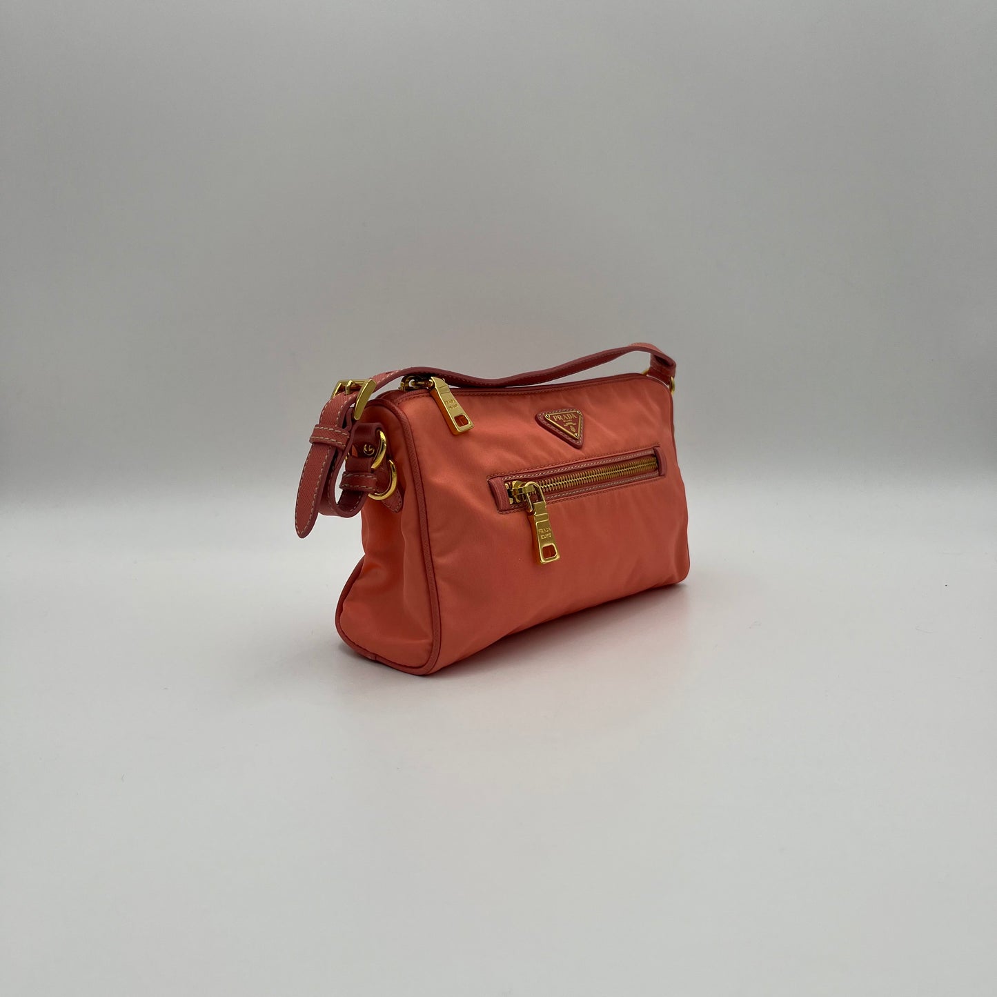 Prada Salmon Pink Tessuto and Leather Pochette