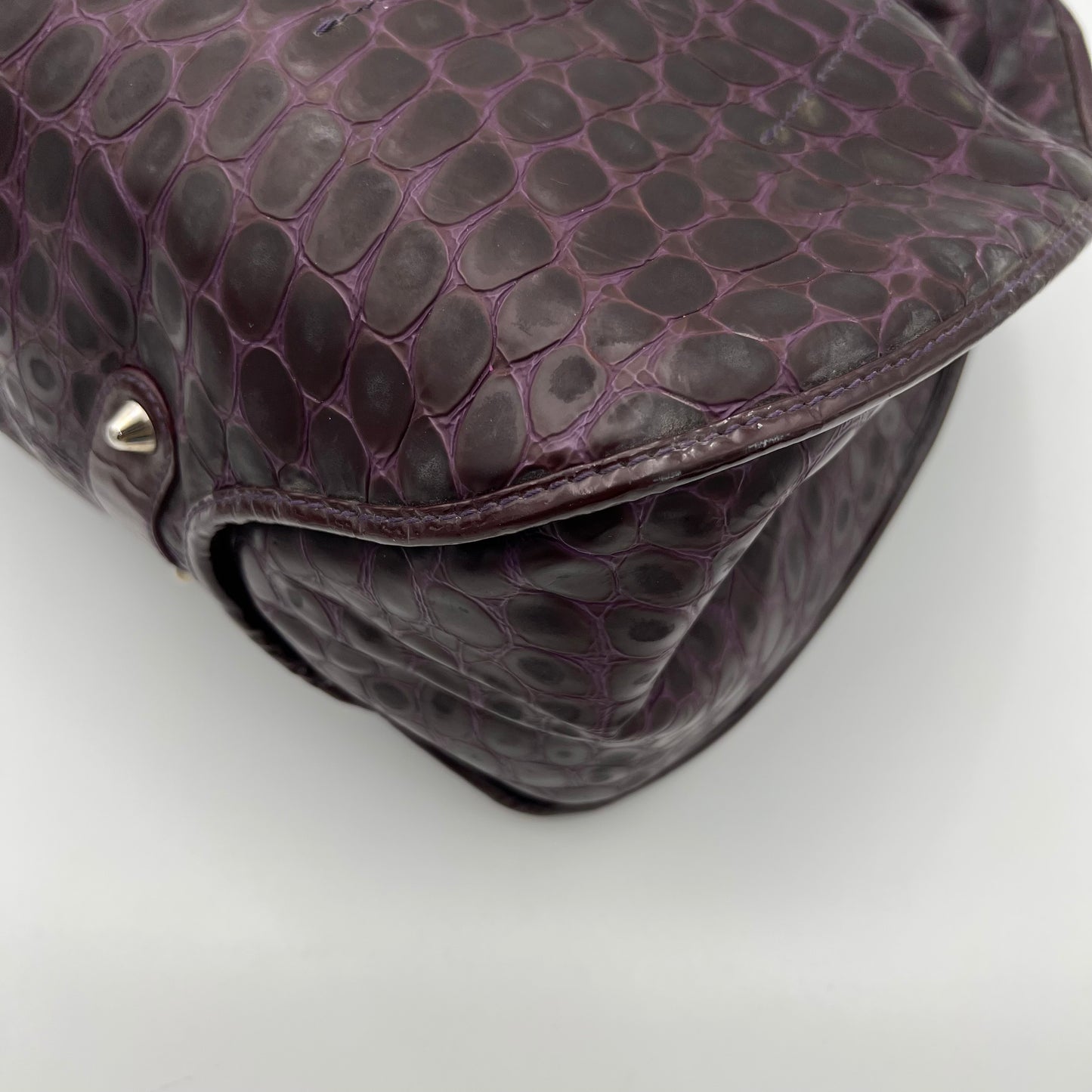Christian Dior Purple Croc Embossed 61 Tote