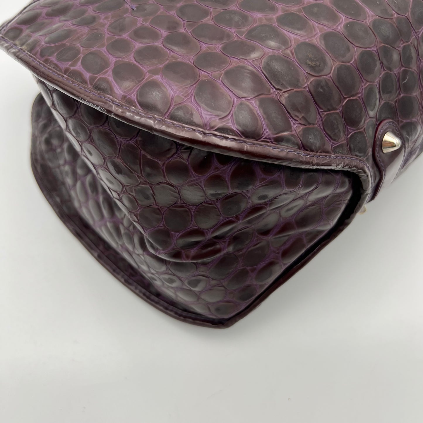 Christian Dior Purple Croc Embossed 61 Tote