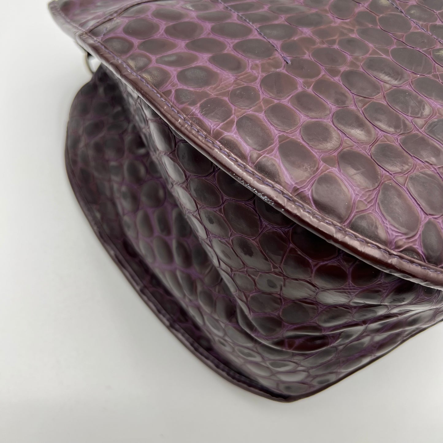 Christian Dior Purple Croc Embossed 61 Tote