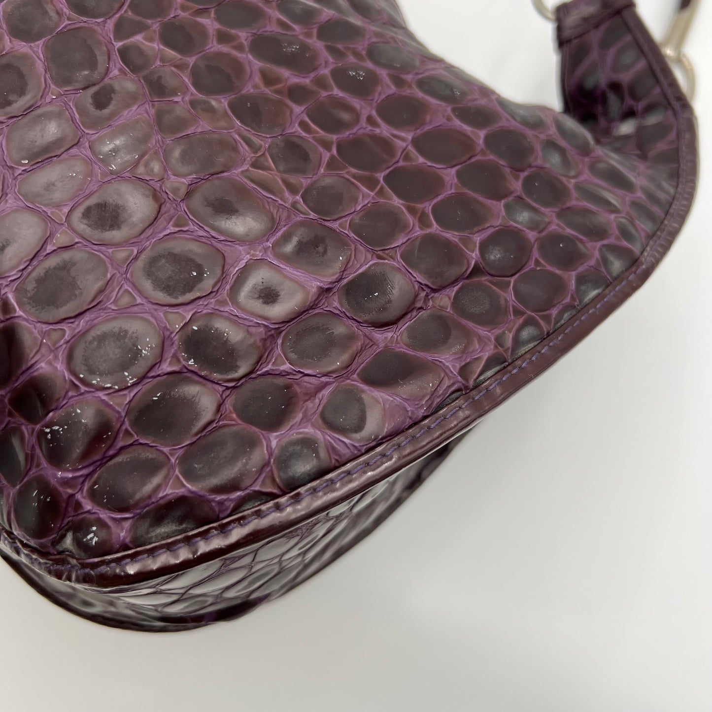 Christian Dior Purple Croc Embossed 61 Tote