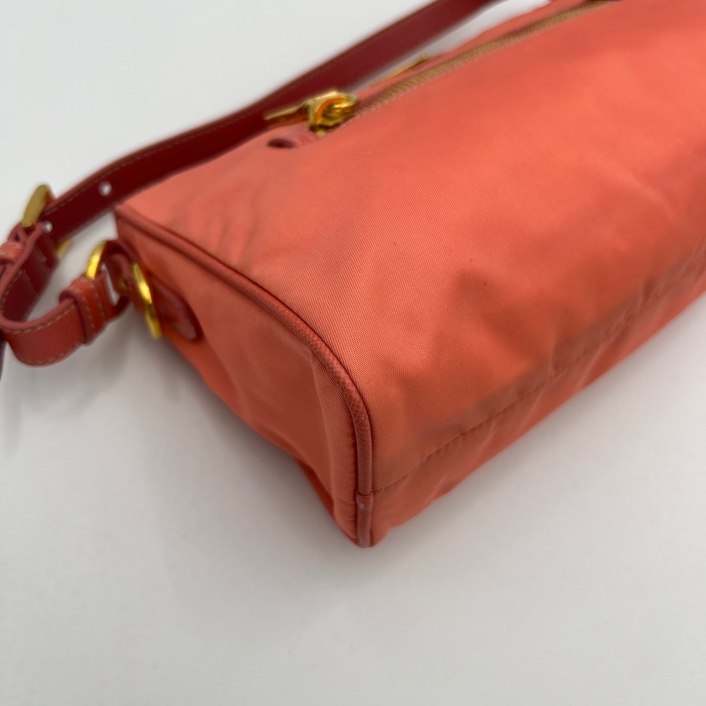 Prada Salmon Pink Tessuto and Leather Pochette