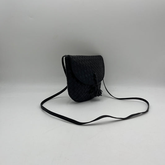 Bottega Veneta Black Intrecciato Small Flap Crossbody