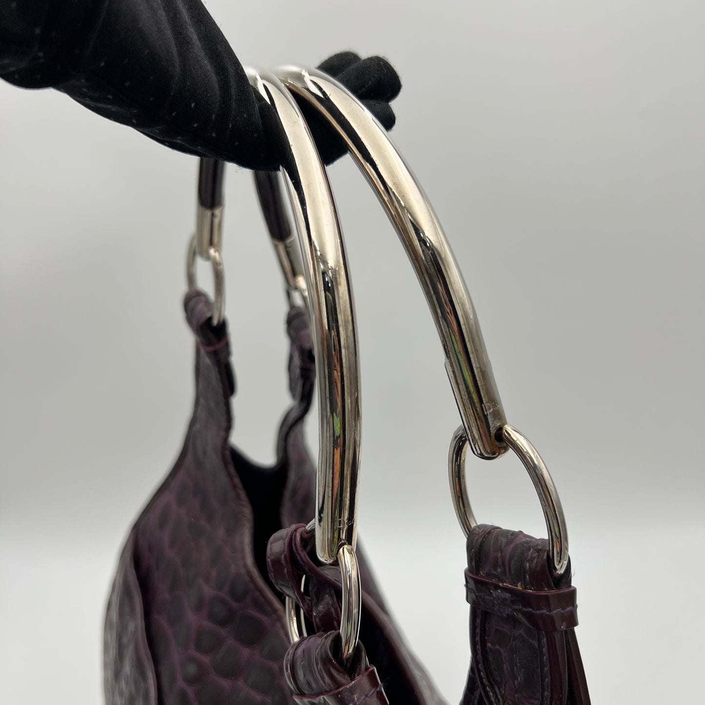 Christian Dior Purple Croc Embossed 61 Tote