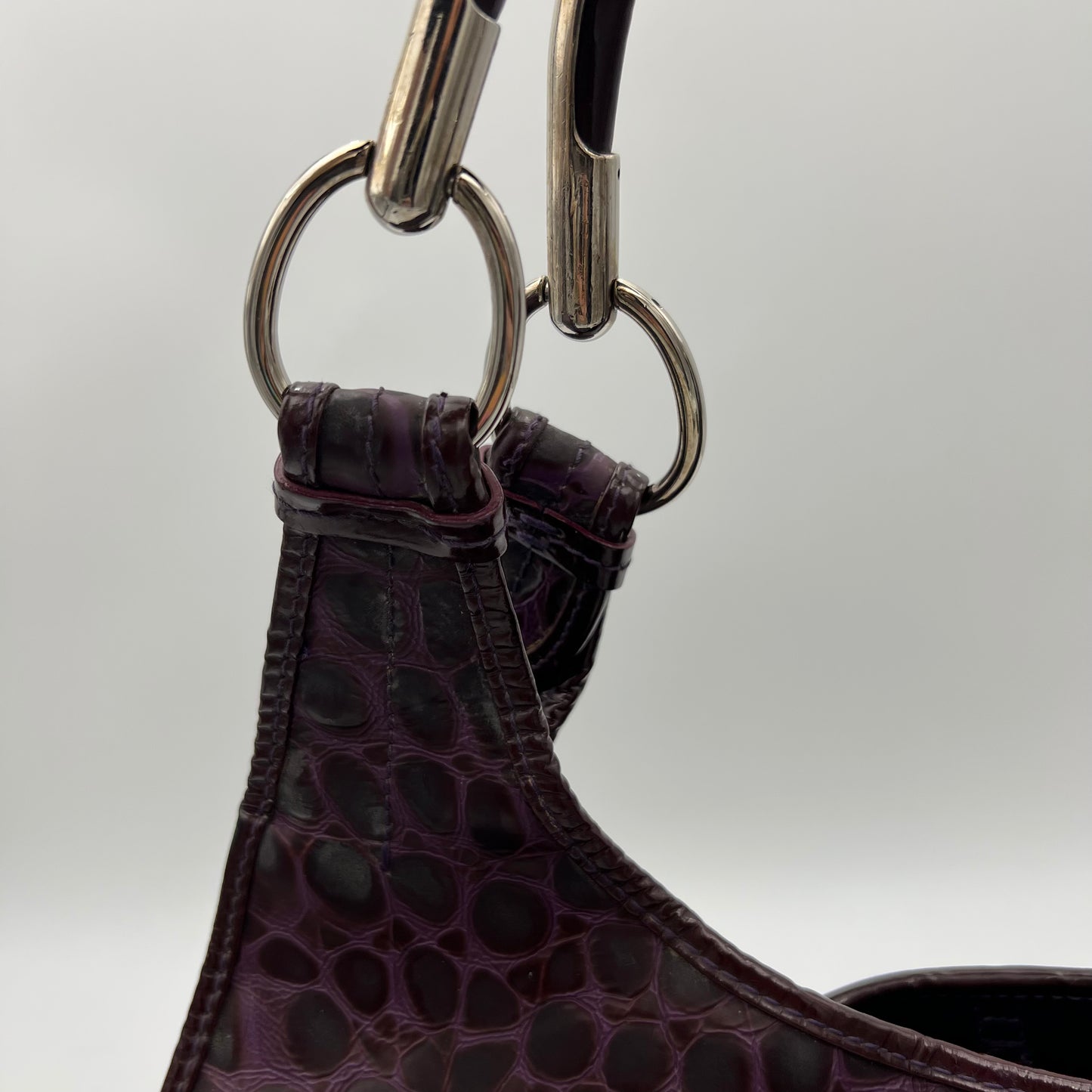 Christian Dior Purple Croc Embossed 61 Tote