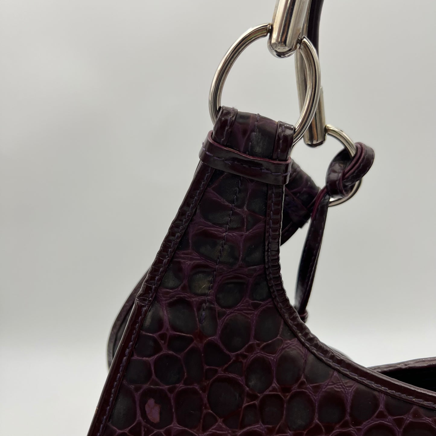 Christian Dior Purple Croc Embossed 61 Tote
