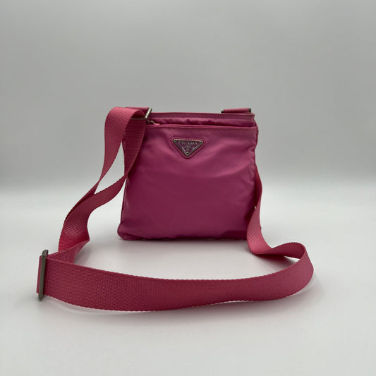 Prada Pink Nylon Small Messenger Crossbody